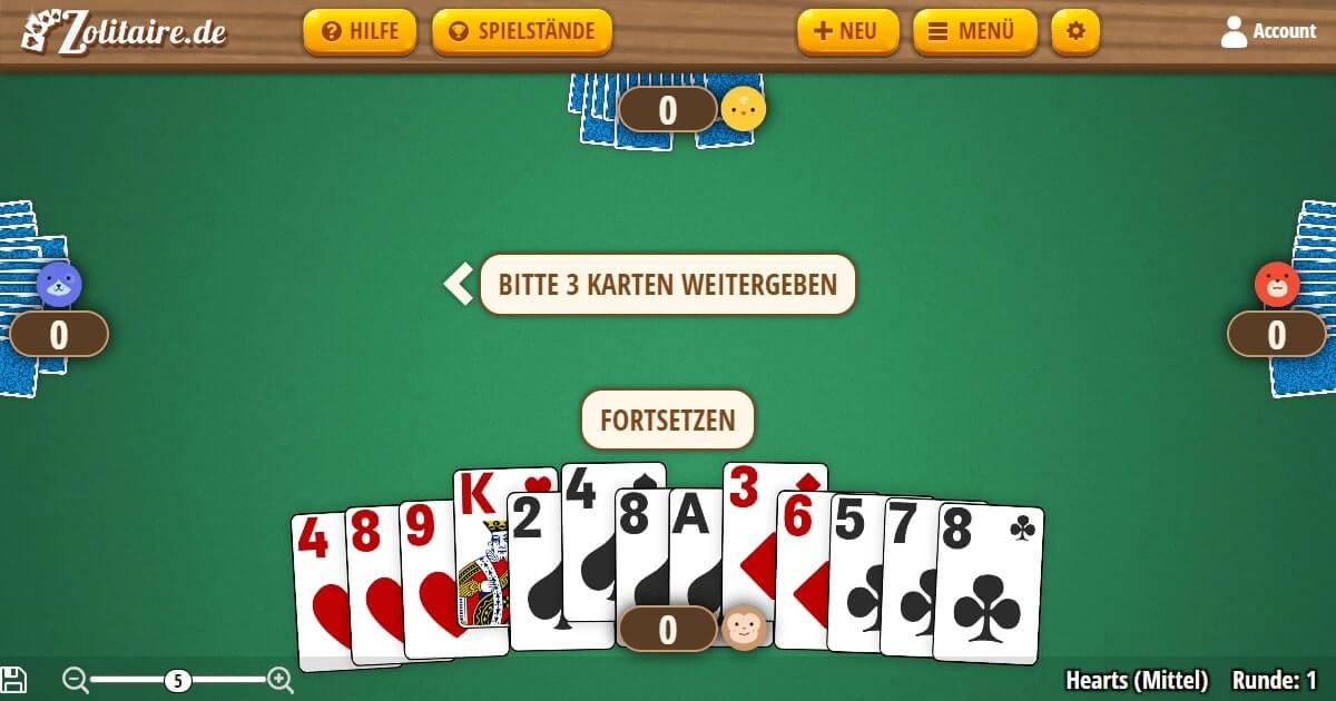 Hearts – Kostenlos online spielen | Zolitaire.de